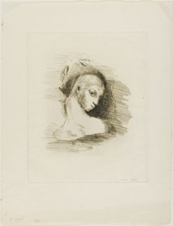 Perversity, 1891, Odilon Redon, French, 1840-1916, France, Etching on ivory laid paper, 210 × 165