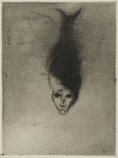 Sciapode, 1892, Odilon Redon, French, 1840-1916, France, Etching and drypoint with plate tone on
