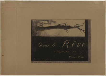 Cover-Frontispiece, from In Dreams, 1879, Odilon Redon, French, 1840-1916, France, Lithograph on