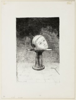 On the Dish, plate ten from In Dreams, 1879, Odilon Redon, French, 1840-1916, France, Lithograph in
