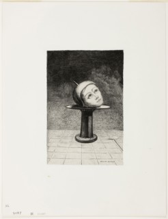 On the Dish, plate ten from In Dreams, 1879, Odilon Redon, French, 1840-1916, France, Lithograph on