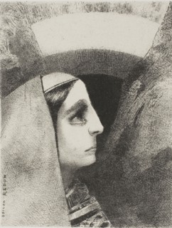 Before the Black Sun of Melancholy, Lenore Appears, plate two from To Edgar Poe, 1882, Odilon