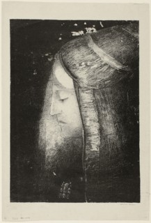 Profile of Light, 1886, Odilon Redon, French, 1840-1916, France, Lithograph in black on light gray