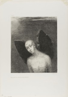 The Lost Angel Then Opened Black Wings, from Night, 1886, Odilon Redon, French, 1840-1916, France,