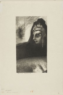 Dark Peak, 1887, Odilon Redon, French, 1840-1916, France, Lithograph in black on ivory Japanese