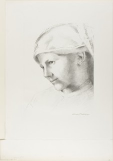 Girl, 1887, Odilon Redon, French, 1840-1916, France, Lithograph in black on heavy white wove paper,