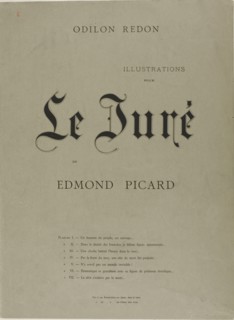 Cover for Le Juré, 1887, Odilon Redon, French, 1840-1916, France, Bi-fold portfolio cover with text