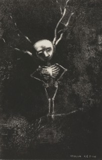In the Maze of Branches, the Pale Figure Appeared, plate 2 of 7, 1887, Odilon Redon, French,