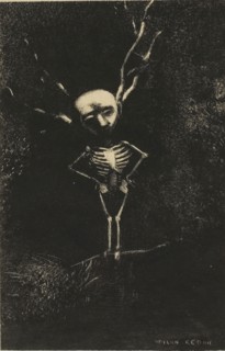 In the Maze of Branches, the Pale Figure Appeared, plate 2 of 7, 1887, Odilon Redon, French,