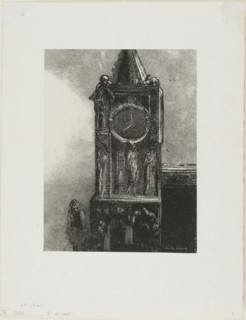 A Bell in the Tower Was Ringing the Hour, plate 4 from Edmond Picard’s Le Jure, 1887, Odilon Redon,