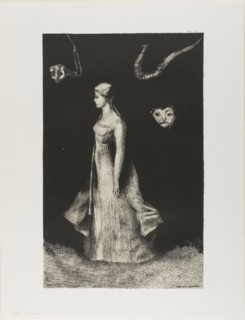 Obsession, 1894, Odilon Redon, French, 1840-1916, France, Lithograph in black on cream China paper