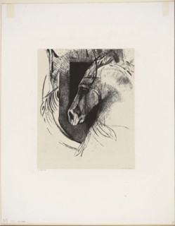 The Charger, 1894, Odilon Redon, French, 1840-1916, France, Lithograph in black on cream China