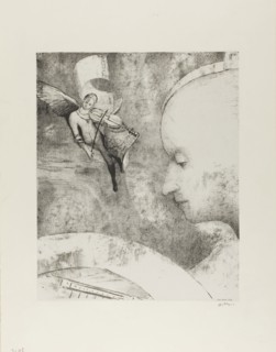 The Celestial Art, 1894, Odilon Redon, French, 1840-1916, France, Lithograph in black on off-white