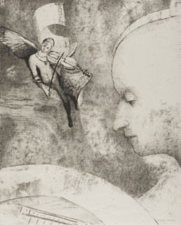 The Celestial Art, 1894, Odilon Redon, French, 1840-1916, France, Lithograph in black on off-white