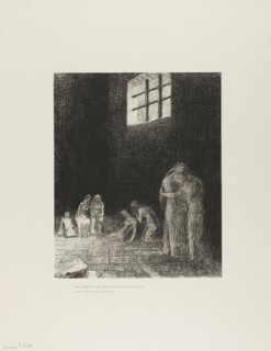 In the Shadow Are People, Weeping and Praying, Surrounded by Others Who Are Exhorting Them, plate 6