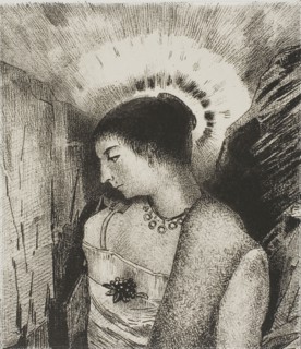 Here is the Good Goddess, the Idaean Mother of the Mountains, plate 15 of 24, 1896, Odilon Redon,