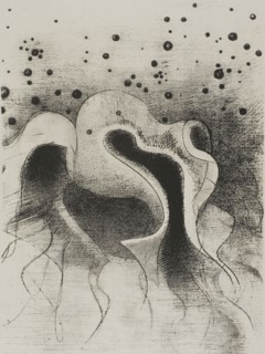 The Beasts of the Sea, Round Like Leather Bottles, plate 22 of 24, 1896, Odilon Redon, French,