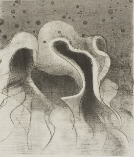 The Beasts of the Sea, Round Like Leather Bottles, plate 22 of 24, 1896, Odilon Redon, French,