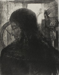 Old Knight, 1896, Odilon Redon, French, 1840-1916, France, Lithograph in black on cream China paper