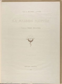Title plate for La Maison Hantée, 1896, Odilon Redon, French, 1840-1916, France, Lithograph in