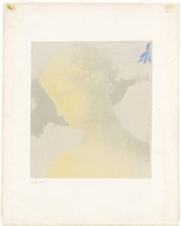 Beatrice, 1897, Odilon Redon, French, 1840-1916, France, Lithograph in yellow, blue, and green on