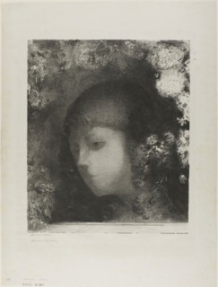Child’s Head With Flowers, 1897, Odilon Redon, French, 1840-1916, France, Lithograph in black on