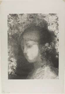 Child’s Head With Flowers, 1897, Odilon Redon, French, 1840-1916, France, Lithograph in black on