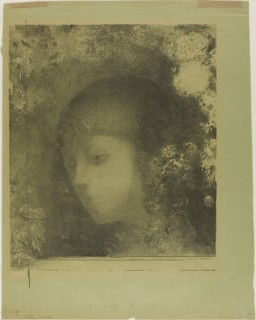 Child’s Head With Flowers, 1897, Odilon Redon, French, 1840-1916, France, Lithograph in black on
