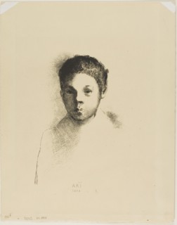Arï, 1898, Odilon Redon, French, 1840-1916, France, Lithograph in black on heavy cream wove paper,