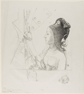 Untitled Trial Lithograph, 1900, Odilon Redon, French, 1840-1916, France, Lithograph in black on