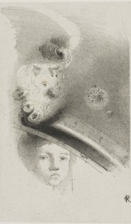 Untitled Trial Lithograph, 1900, Odilon Redon, French, 1840-1916, France, Lithograph in black on