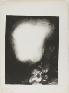 Head of Woman With Corsage of Flowers, 1900, Odilon Redon, French, 1840-1916, France, Lithograph in