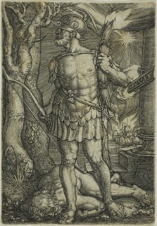 Mars, 1529, Heinrich Aldegrever, German, 1502-c.1560, Germany, Engraving in black on ivory laid