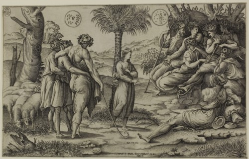 Joseph Explaining his Dreams, 1541, Nicolas Beatrizet (French, 1515-1565), after Raffaello Sanzio,