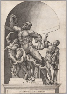 Laöcoon, 1540/1565, Nicolas Beatrizet, French, 1515-after 1565, France, Engraving in black on