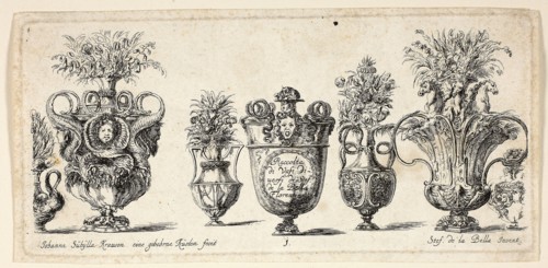 Plate One from Raccolta di Vasi diversi di Stef. de la Bella Fiorentino, 1646, Johanna Sibylla