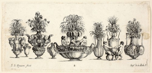 Plate Two from Raccolta di Vasi diversi di Stef. de la Bella Fiorentino, 1646, Johanna Sibylla