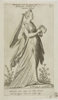 Mnemosine (Memory), plate 3 from Parnassus Biceps, 1601, Johann Theodor de Bry (German, 1561-1623),