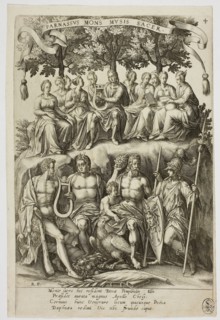 Parnassus, plate 4 from Parnassus Biceps, 1601, Robert Boissard (French, c. 1570–after 1597), after