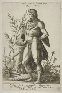 Apollo, plate 5 from Parnassus Biceps, 1601, Robert Boissard (French, c. 1570–after 1597), after