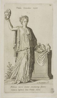 Thalia, Muse of Comedy, plate 14 from Parnassus Biceps, 1601, Johann Theodor de Bry (German,