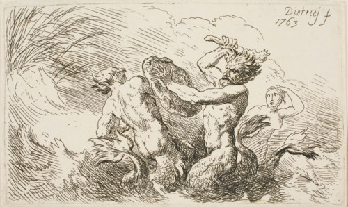 Battle of the Tritons, 1763, Christian Wilhelm Ernst Dietrich, German, 1712-1774, Germany, Etching