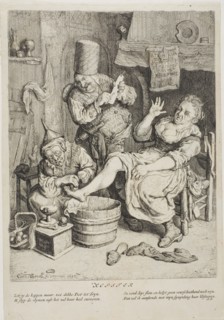 The Cupper (Kopster), 1695, Cornelis Dusart, Dutch, 1660-1704, Holland, Etching on paper, 223 x 170