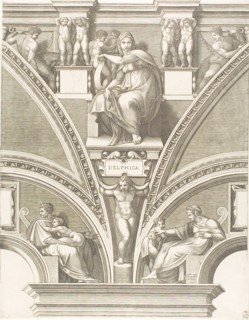 The Delphic Sibyl, early 1570s, Giorgio Ghisi (Italian, 1520-1582), after Michelangelo (Italian,