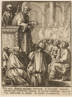 The Preacher and Death, 1651, Wenceslaus Hollar (Czech, 1607-1677), after Hans Holbein the younger