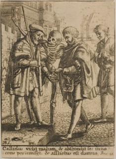 The Advocate and Death, 1651, Wenceslaus Hollar (Czech, 1607-1677), after Hans Holbein the younger
