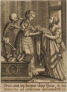 The Bride and Death, 1651, Wenceslaus Hollar (Czech, 1607-1677), after Hans Holbein the younger