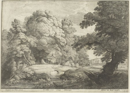 The Bridge Over the Waterfall, 1648, Wenceslaus Hollar (Czech, 1607-1677), after Jacobus van