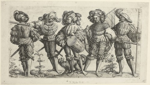 Five German Soldiers, 1505/36, Daniel Hopfer the Elder, German, 1470-1536, Germany, Etching in