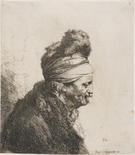 Bust of an Oriental Man, Facing Right, 1635–44, Jan Lievens, Dutch, 1607-1674, Holland, Etching on